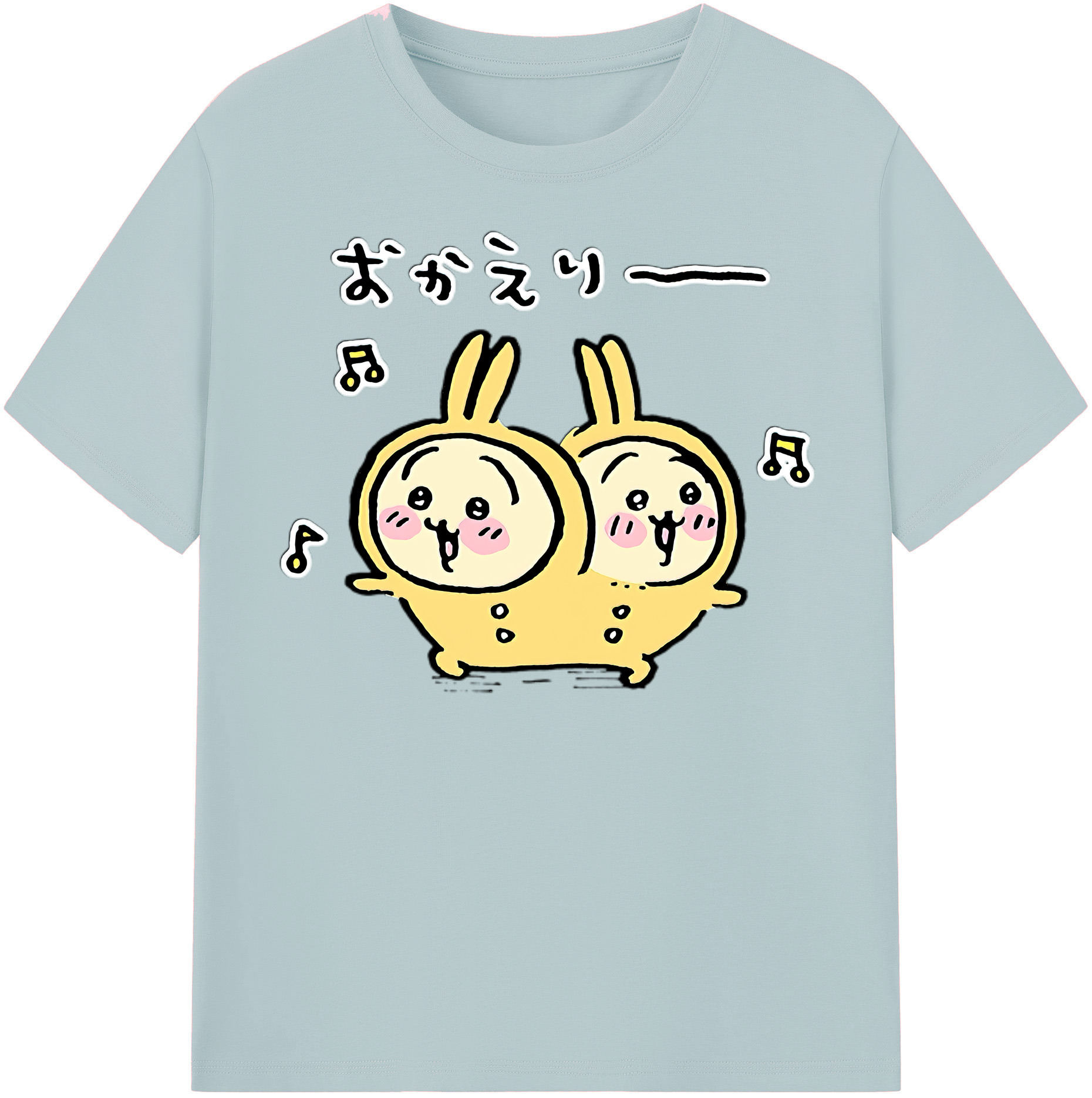 （画像用） ちいかわ うさぎ Chii-kawa usagi 綿100％半袖Tシャツ（フロントプリント）